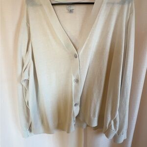 a new day Cream V-Neck Button-Front Women's Sweater